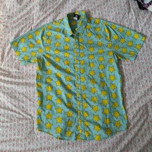 The Walking Dead Ezekiel Button Down Star Short Sleeved Shirt - Size Medium/M